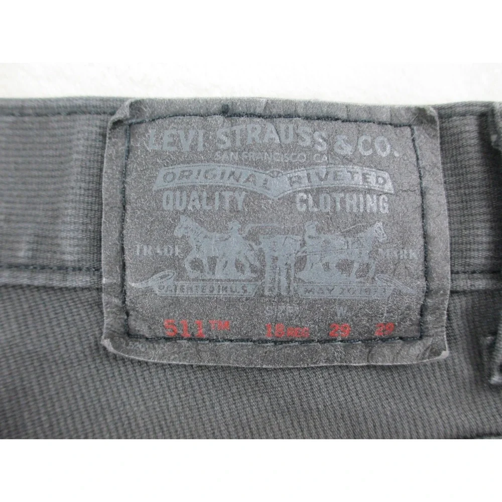 Levi's 511 Pants Boys 18 Regular Gray Denim Jeans Skinny Pockets Youth Kid 29X29